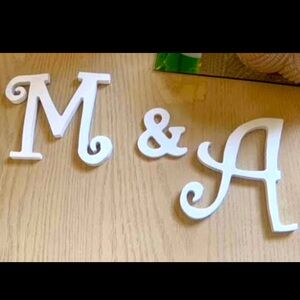 🛍️3 for $20🛍️ M & A white wood letters